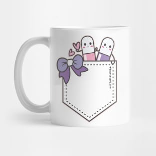 cute pills in pocket cartoon Mug